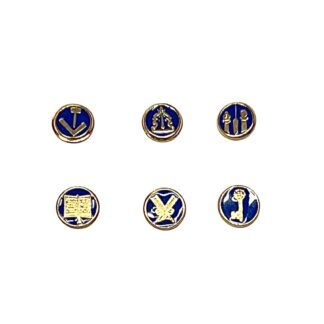 Set di 6 Pins da giacca cariche di Loggia